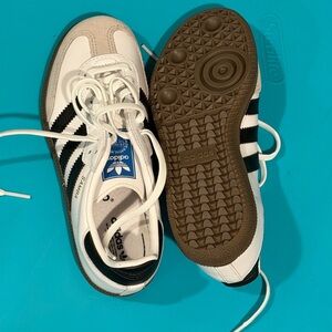 Boys Adidas Samba OG C White and Black